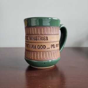 Handmade Ceramic Mug Broom Tree Ministries "Be still and know that I am God"